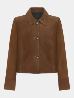 Saki naisten nahkatakki, THEA JACKET Konjakinruskea