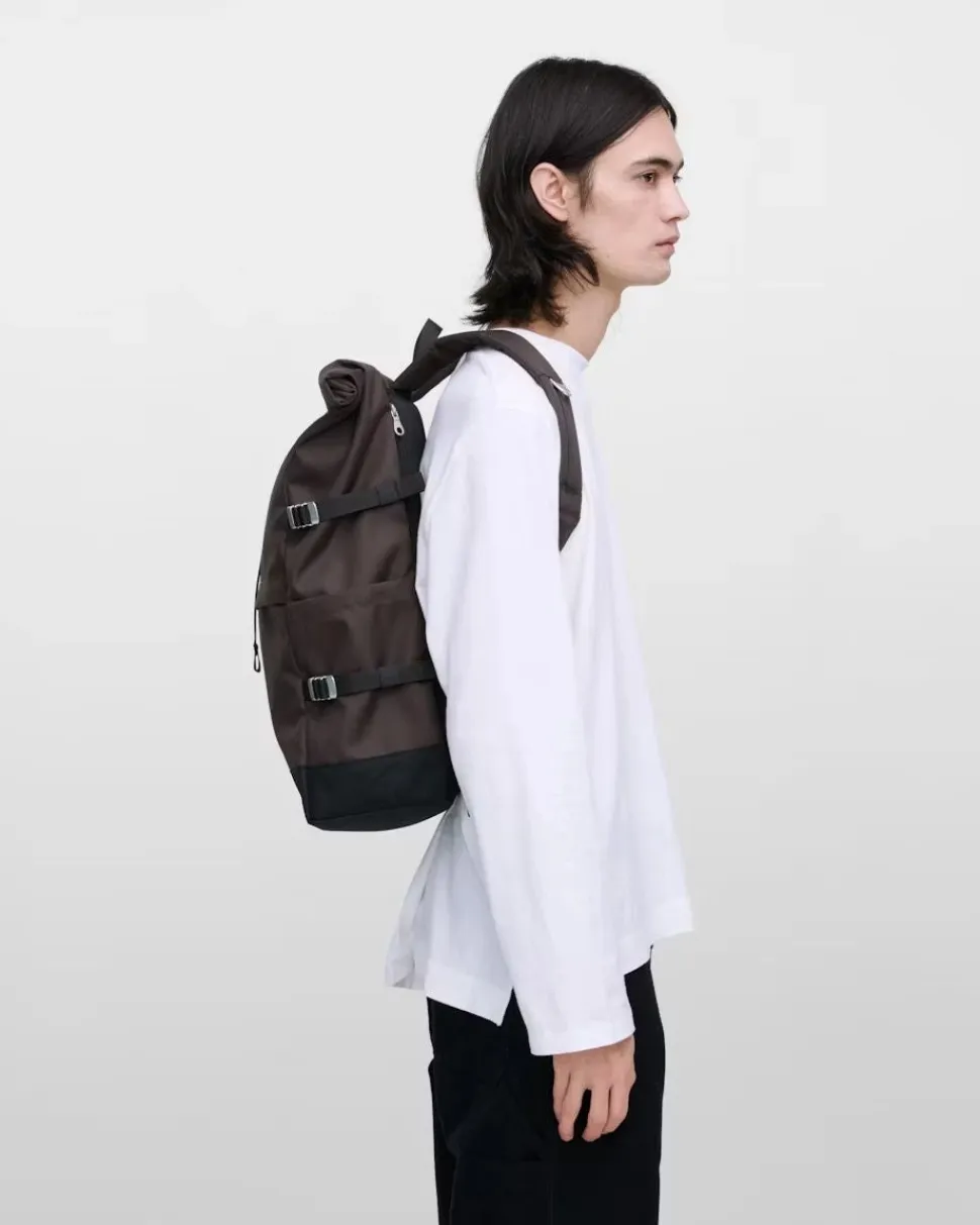 Sandqvist unisex reppu ICON ROLLTOP BACKPACK L, tummanruskea