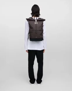 Sandqvist unisex reppu ICON ROLLTOP BACKPACK L, tummanruskea