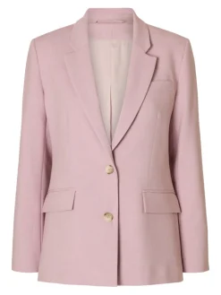 Selected Femme Naisten Bleiseri, AD-SLFRITA LS CLASSIC BLAZER MEL NOOS Vaaleanpunainen