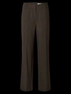 Selected Femme naisten housut SLFRITA MW WIDE PANT MEL NOOS, Delicioso melange