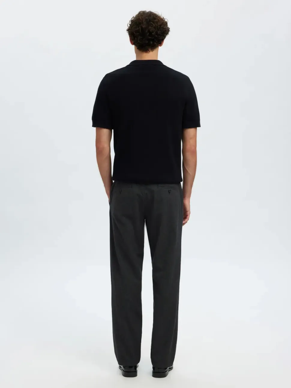 Selected housut, MILES BRUSHED PANTS Dark Grey Structure