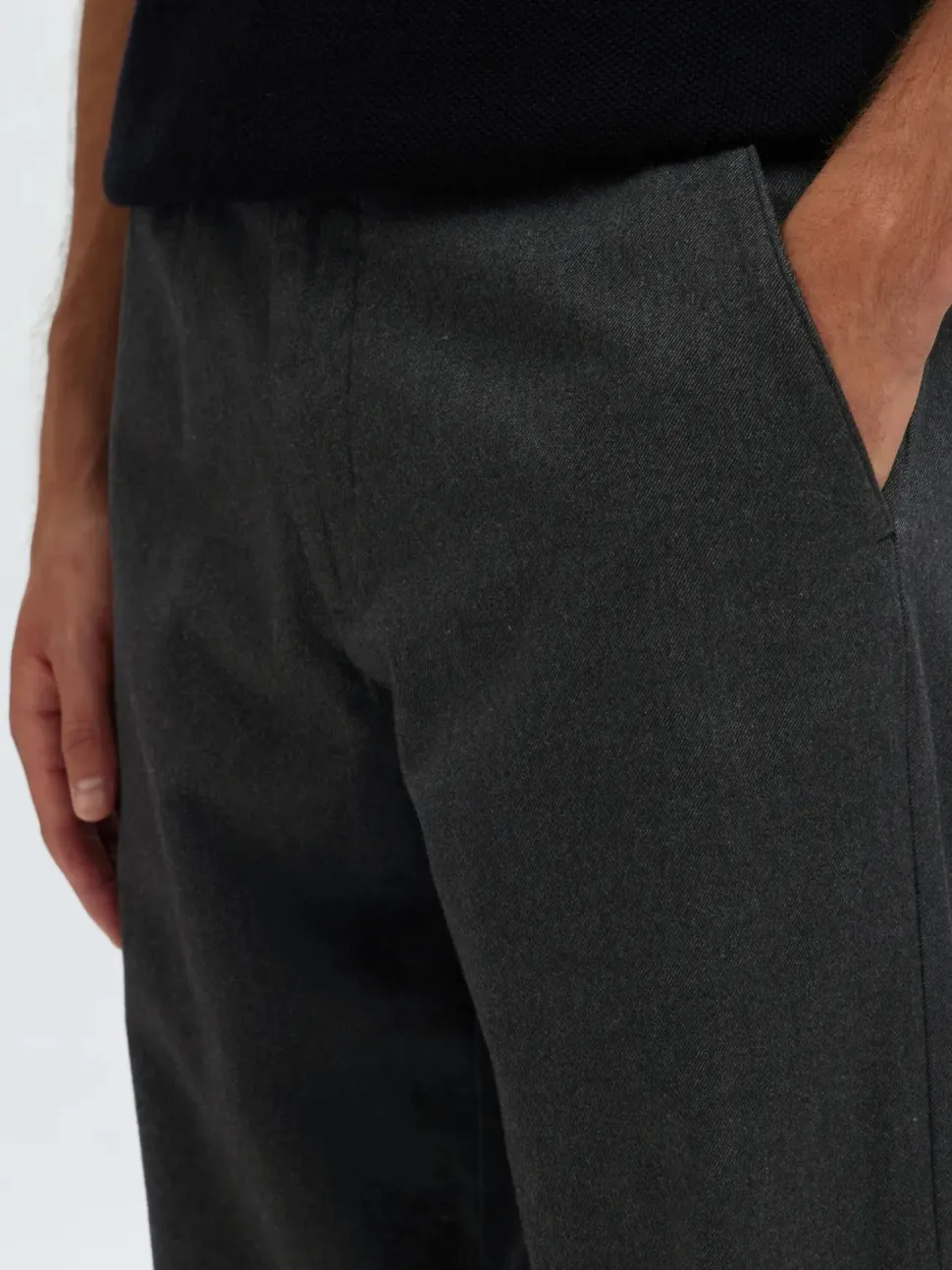 Selected housut, MILES BRUSHED PANTS Dark Grey Structure