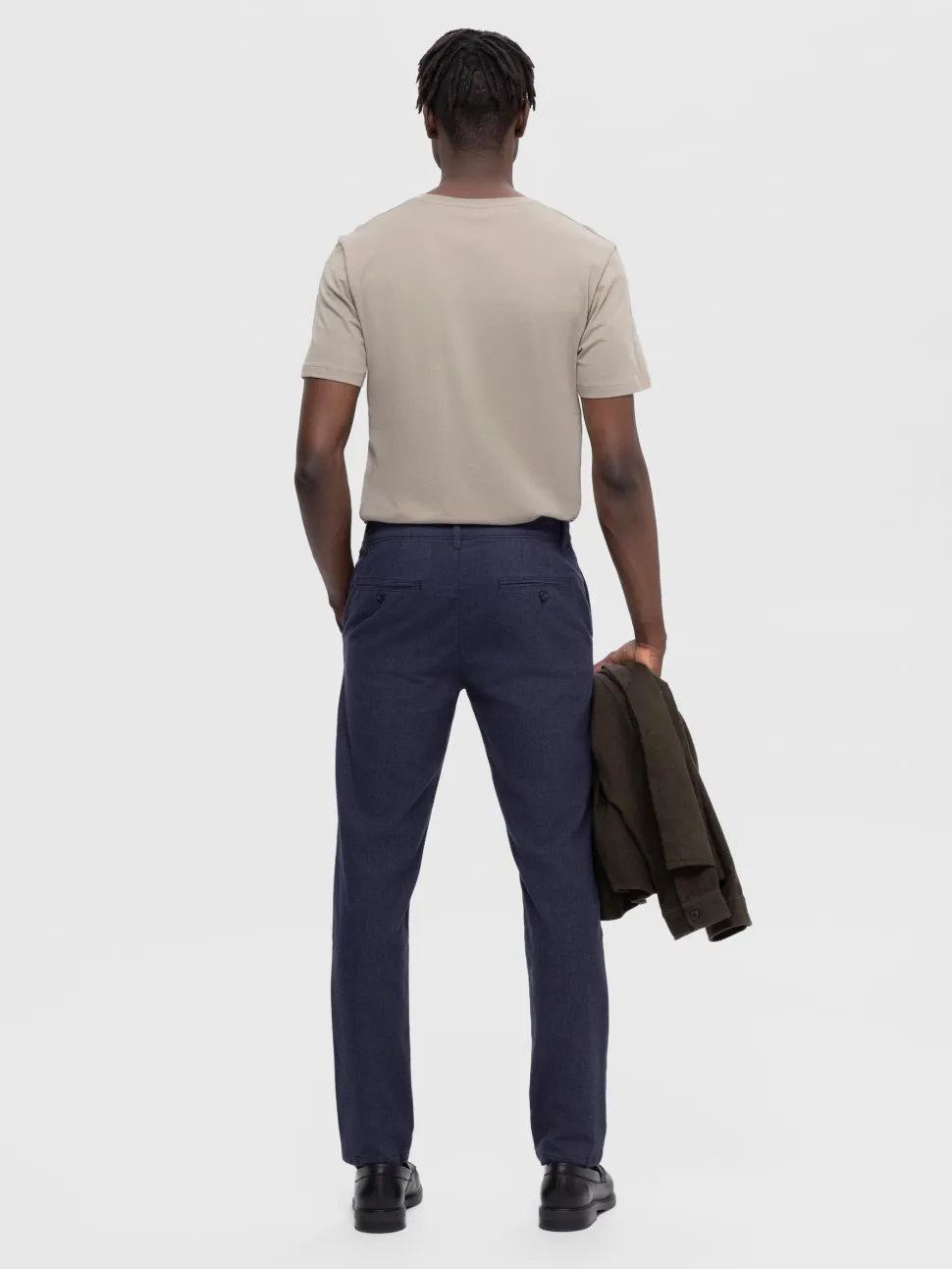 Selected housut, MILES BRUSHED PANTS Navy