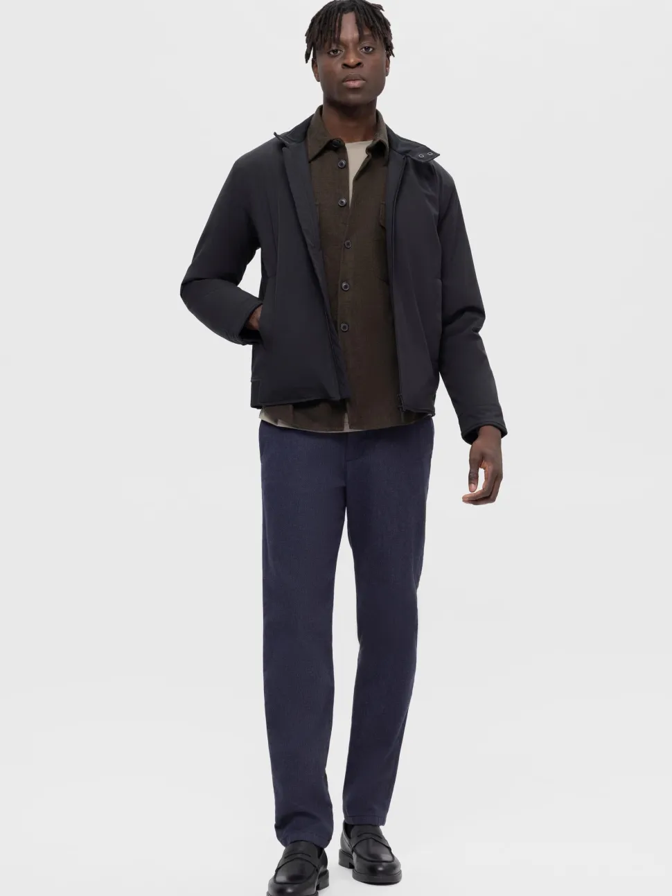 Selected housut, MILES BRUSHED PANTS Navy