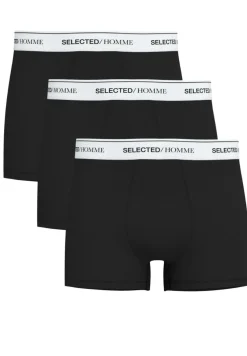 Selected miesten bokserit, LIAM 3-PACK TRUNK Musta