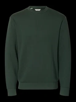 Selected miesten college, MANUEL SOFT CREW NECK Deep Forest