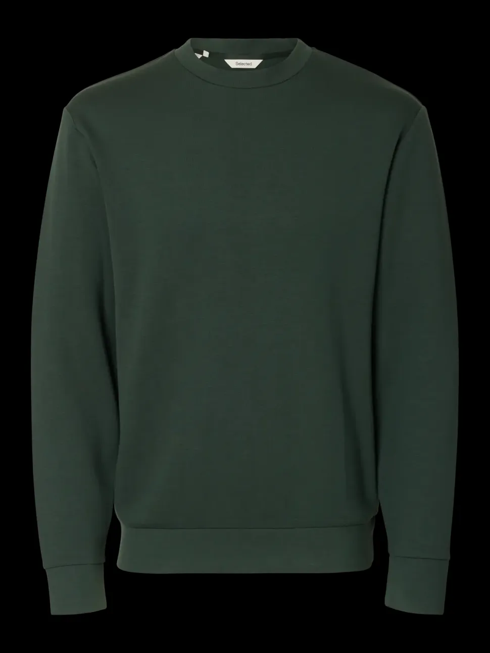 Selected miesten college, MANUEL SOFT CREW NECK Deep Forest