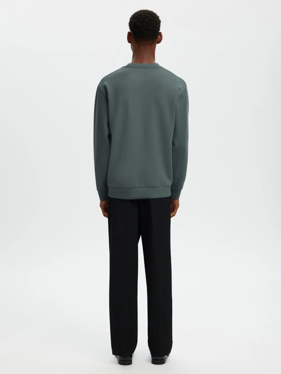 Selected miesten collegepaita MANUEL SOFT CREW NECK, Balsam Green