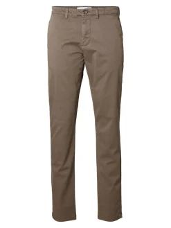Selected, Miesten Housut, NEW MILES FLEX CHINO NOS Tummanruskea