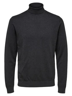 Selected, Miesten Pooloneule, Berg Roll Neck Tummanharmaa