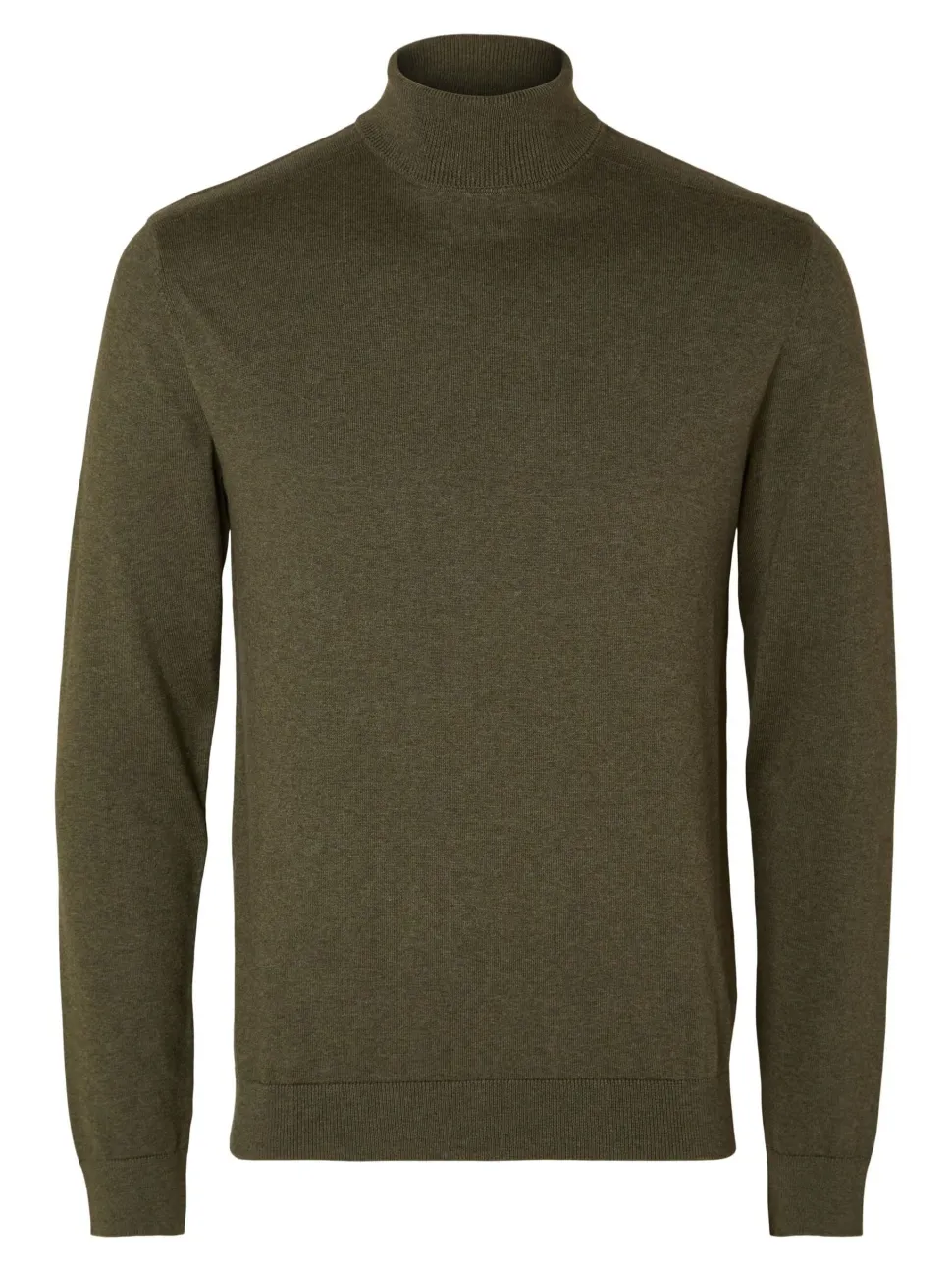 Selected, Miesten Pooloneule, Berg Roll Neck Armeijanvihreä