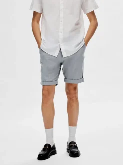 Selected Miesten Shortsit, SLIM LUTON FLEX SHORTS Sininen Kuosi