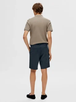 Selected miesten shortsit, REGULAR BILL SHORTS Tummansininen