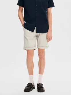 Selected Miesten Shortsit, SLIM LUTON FLEX SHORTS Beige