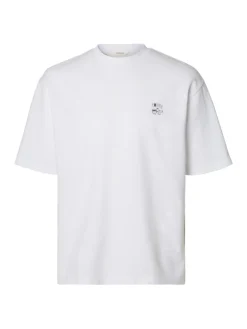 Selected miesten t-paita, COFFEE SHIRT BLACK Bright White