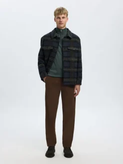 Selected miesten vakosamettihousut K STRAIGHT MILES CORD PANT NOS, ruskea