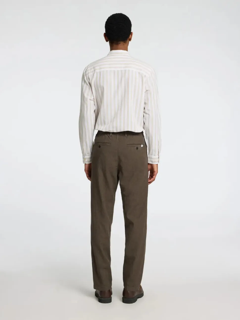 Selected pellavahousut, SLIM TAPE BRODY LINEN PANT Forest Night Mixed W. Kal
