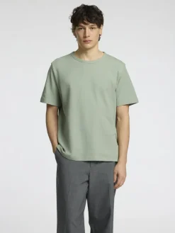 Selected t-paita, JOSEPH PIQUE SS O-NECK Vihreä