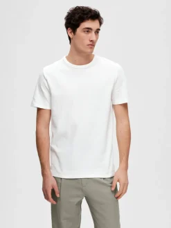 Selected t-paita, JOSEPH PIQUE SS O-NECK Valkoinen