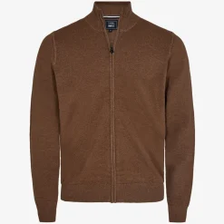 Signal Miesten Neuletakki, VIRGIL STRUCTURE ZIP CARDIGAN Keskiruskea