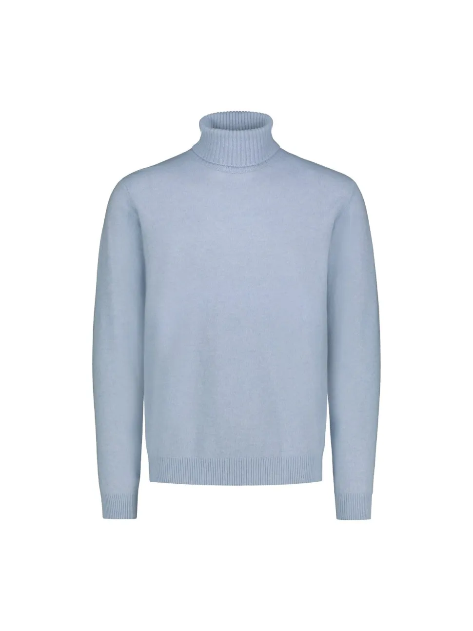 Sinnuu Miehet Pooloneule Rollneck Fine, Made in Italy vaaleansininen