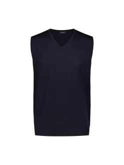 Sinnuu Miesten Neuleliivi Merino Vest V-Neck Tummansininen