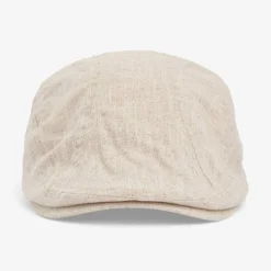 State of wow miesten flatcap, ALFRED SIXPENCE LINEN Luonnonvalkoinen