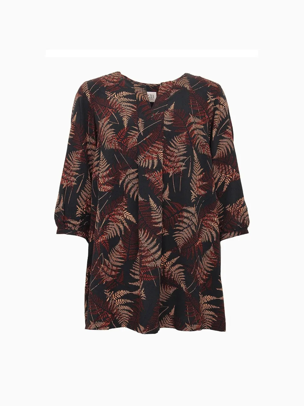 S.T.I naisten pusero, KELANDRA TUNIC 84 CM Ruskea Kuosi