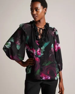 Ted Baker pusero, FAIZIAA BLOUSE Musta Kuosi