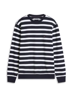 Tommy Hilfiger miesten collegepaita ESS Terry Block STP Sweatshirt, raidallinen sininen