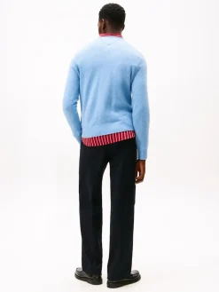 Tommy Hilfiger miesten neulepusero, CLAMBSWOOL CREW NECK Vaaleansininen