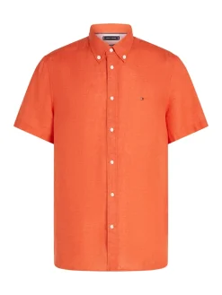 Tommy Hilfiger miesten paita, PIGMENT DYED LINEN RF SS Oranssi