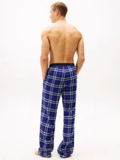 Tommy Hilfiger miesten pyjamahousut K FLANNEL PJ PANT WAISTBAND, sininen ruutu