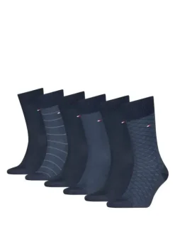 Tommy Hilfiger miesten sukat TH MEN SOCK 6P TIN GIFT BOX BIRDEYE, tummansininen