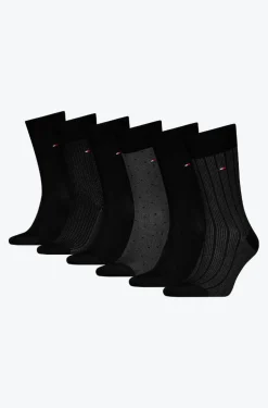 Tommy Hilfiger Miesten Sukat, MEN SOCK TIN GIFT BOX 6 PACK Musta
