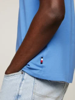 Tommy Hilfiger Miesten T-Paita, STRIPE CHEST TEE Keskisininen
