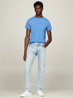 Tommy Hilfiger Miesten T-Paita, STRIPE CHEST TEE Keskisininen