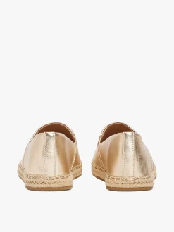 Tommy Hilfiger naisten kengät, TH LOGO METALLIC LEATHER ESPADRILLE Kullankeltainen
