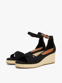 Tommy Hilfiger naisten kengät, FLAG CRISS-CROS MID WEDGE ESPAD Musta