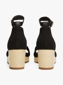 Tommy Hilfiger naisten kengät, FLAG CRISS-CROS MID WEDGE ESPAD Musta
