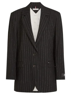 Tommy Hilfiger Naisten Oversize-bleiseri Liituraitakuosilla, OVERSIZED PREP PINSTRIPE BLAZER Musta
