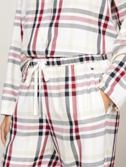 Tommy Hilfiger Naisten Pyjama, K-GIFT FLANNEL SET&SLIPPER Monivärinen Kuosi