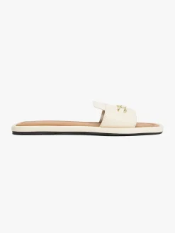 Tommy Hilfiger naisten sandaalit, LEATHER HORSEBIT MULE Luonnonvalkoinen