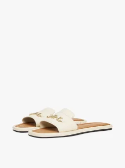 Tommy Hilfiger naisten sandaalit, LEATHER HORSEBIT MULE Luonnonvalkoinen