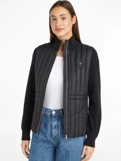 Tommy Hilfiger naisten takki, LW PADDED KNIT MIX JACKET Musta