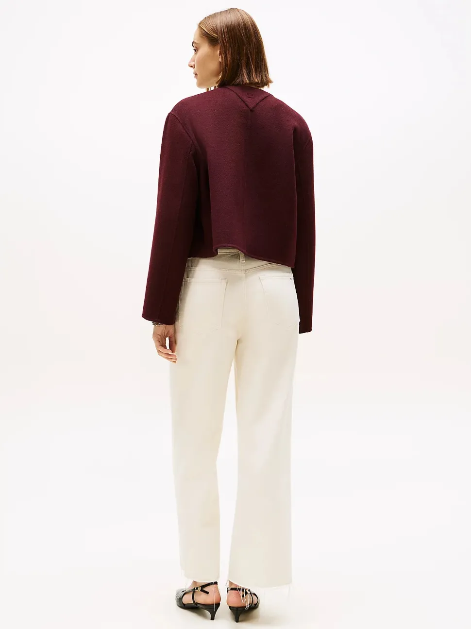 Tommy Hilfiger naisten takki, DF WOOL BLEND REG LADY JACKET Viininpunainen
