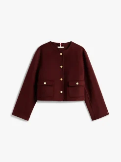 Tommy Hilfiger naisten takki, DF WOOL BLEND REG LADY JACKET Viininpunainen