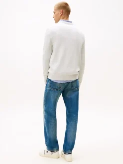 Tommy Jeans miesten neulepsuero, TJM SLIM ESS SWEATER EXT Vaaleanharmaa