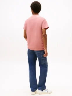Tommy Jeans miesten t-paita, TJM SLIM LINEAR CHEAST TEE Vaaleanpunainen